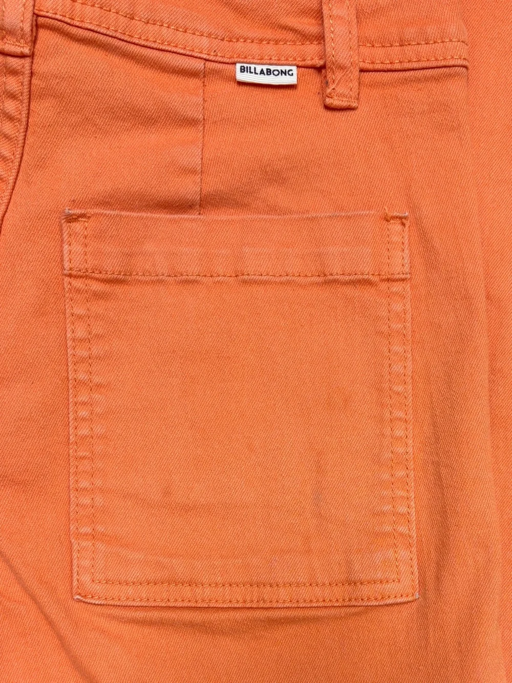Billabong Coral Orange Cropped Wide Leg Jeans Size 25 | High Rise Raw Hem Pants - Picture 7 of 8